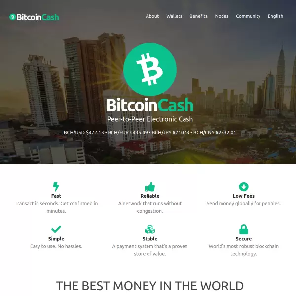 Bitcoin Cash (BCH) screenshot