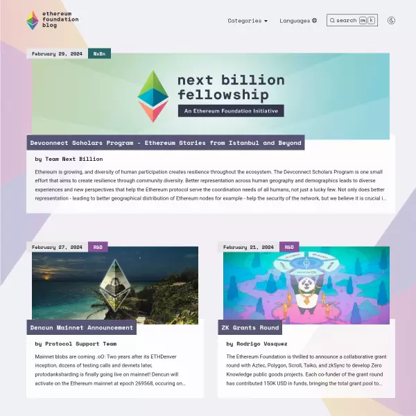 Ethereum Foundation Blog screenshot