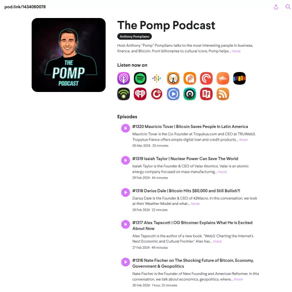 The Pomp Podcast screenshot