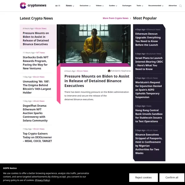Cryptonews.com screenshot