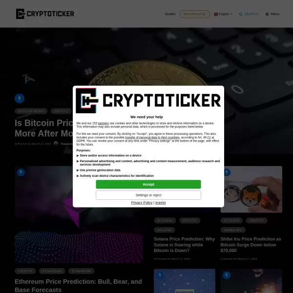 CryptoTicker screenshot